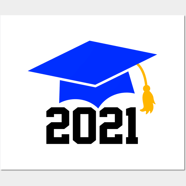 Senior 2021 - Graduation Cap Design T-Shirt Wall Art by Hobbybox